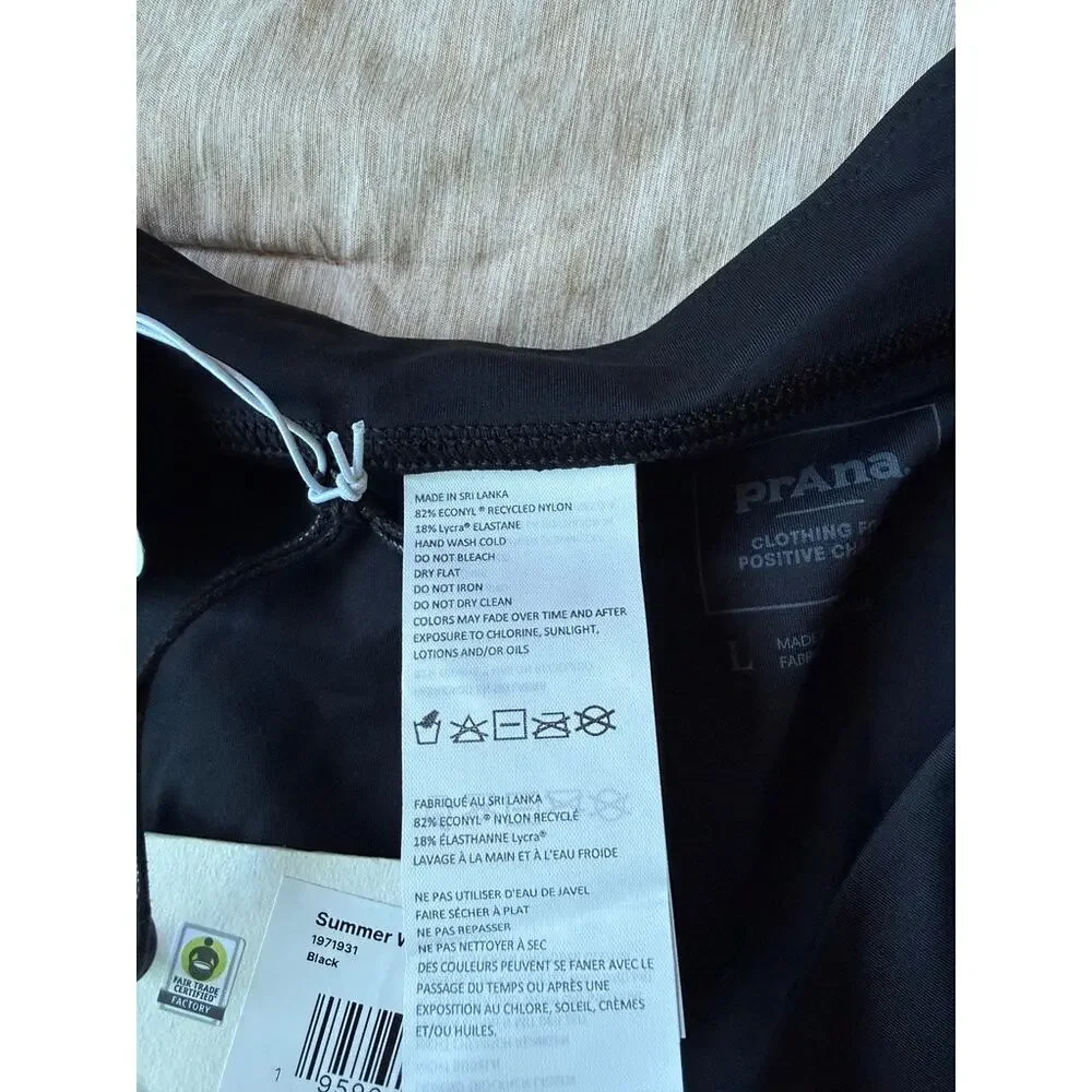 prana black summer wave swimsuit bikini bottoms women size large & x-large